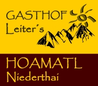logo gasthof leiters hoamatl zimmer restaurant niederthai